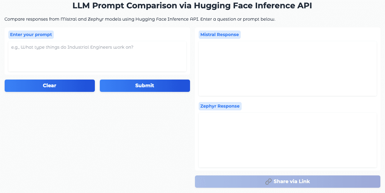Prompt Comparison app